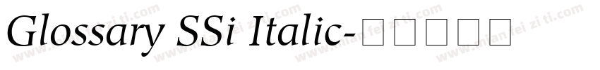 Glossary SSi Italic字体转换